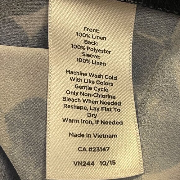 Talbots Blouse Women's Medium Blue Pullover Short Sleeves - Picture 12 of 12